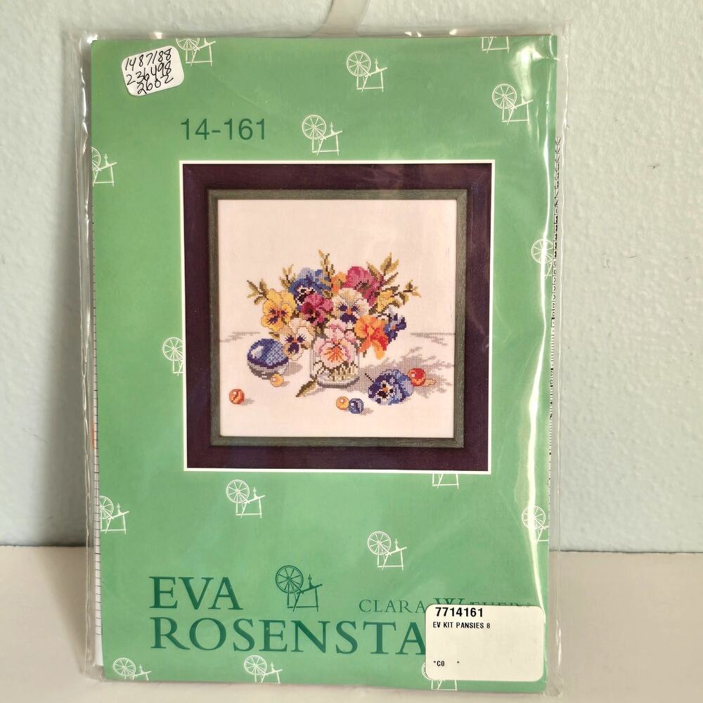 Eva Rosenstand Clara Weaver Bunch Of Pansies Cross Stitch Kit Cottagecore Spring